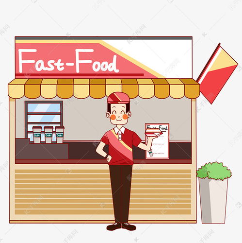 餐饮服务快餐店插画素材图片免费下载 千库网